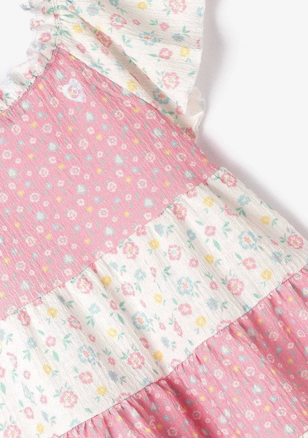 Roupas De Menina-Conguitos Vestido Com Babados De Flores
