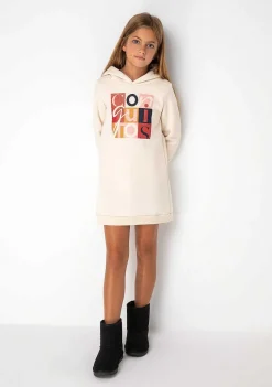 Vestido Moletom-Conguitos Vestido Moletom Bege Menina