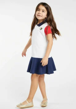 Roupas De Menina-Conguitos Vestido Polo Azul Marinho Com Babados