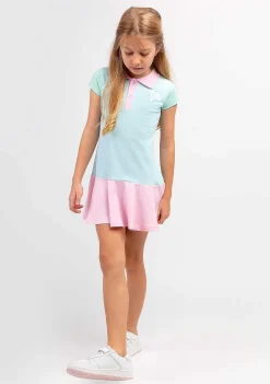 Roupas De Menina-Conguitos Vestido Polo Feminino Patchwork Multicolorido