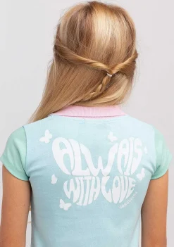 Roupas De Menina-Conguitos Vestido Polo Feminino Patchwork Multicolorido