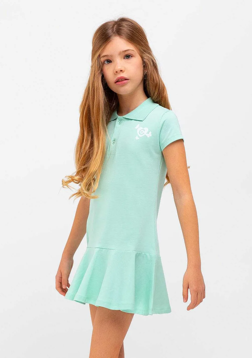 Roupas De Menina-Conguitos Vestido Polo Menina Menta