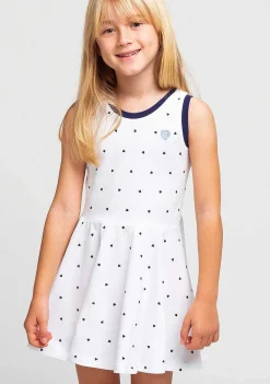 Vestidos-Conguitos Vestido Skater Menina Coracoes Brancos