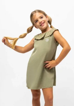 Vestidos-Conguitos Vestido Tencel Caqui De Menina