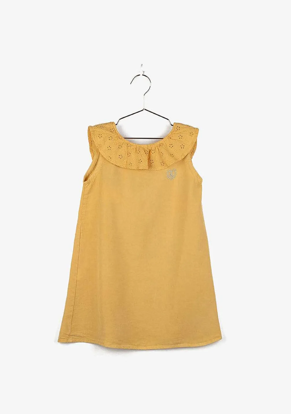 Vestidos-Conguitos Vestido Tencel Mostarda De Menina