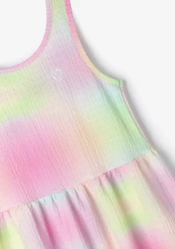 Roupas De Menina-Conguitos Vestido Tie Dye Com Babados